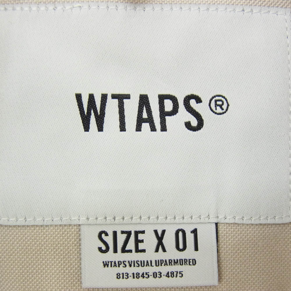 WTAPS ダブルタップス 21AW 212TQDT-SHM01 BD 01 LS ボタンダウン 長袖 シャツ ベージュ系 X01【新古品】【未使用】【中古】