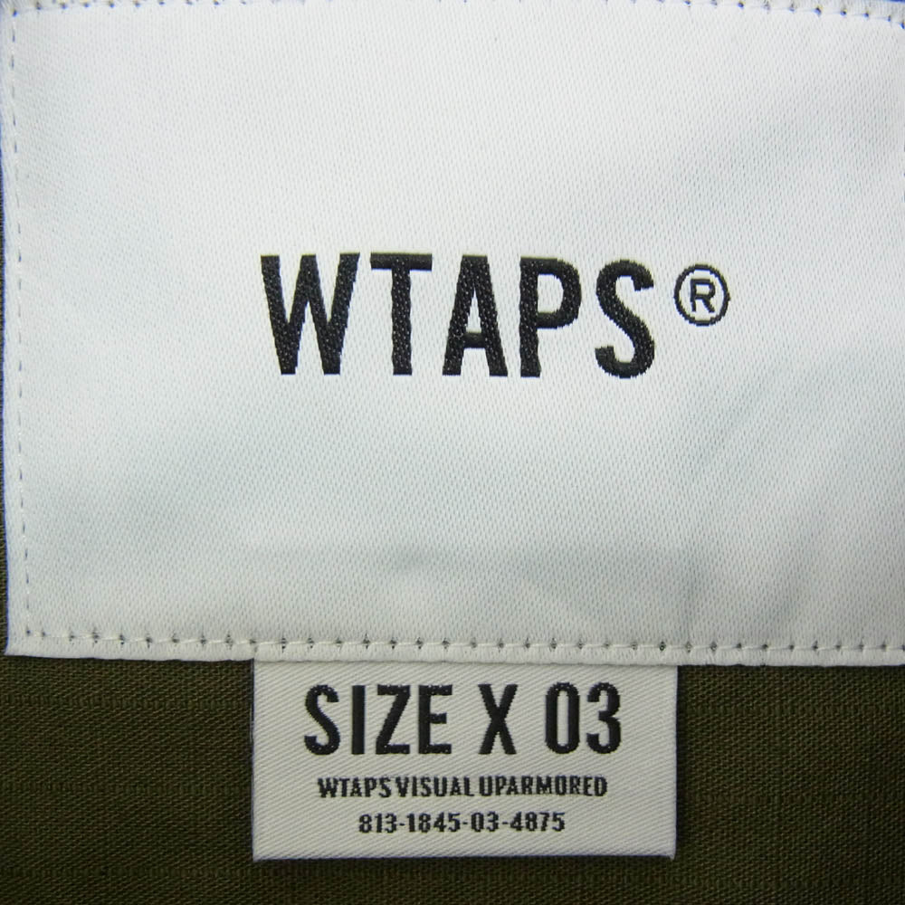 WTAPS ダブルタップス 20AW 202TQDT-SHM02 BD LS COTTON.RIPSTOP コットン リップストップ ボタンダウン長袖シャツ カーキ系 X03【新古品】【未使用】【中古】
