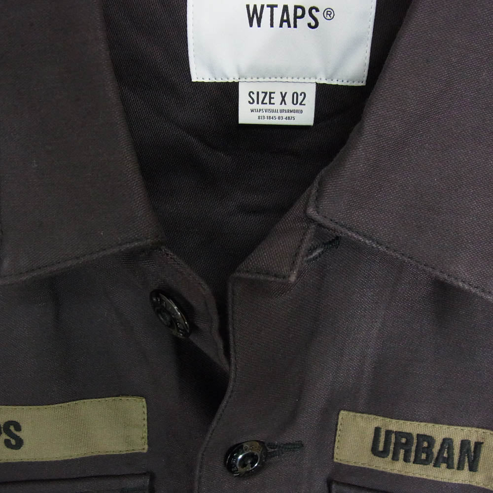 WTAPS ダブルタップス 20AW 202BRDT-SHM01 BUDS LS COTTON. SATIN バッツ コットンサテン ミリタリーシャツ 長袖シャツ ブラック系 X02【新古品】【未使用】【中古】