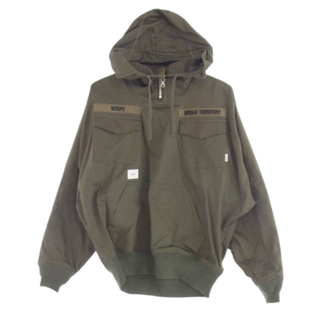 WTAPS ダブルタップス 20AW 202WVDT-JKM05 SMOCK JACKET コットン ハーフジップ スモックジャケット カーキ系 X 01【新古品】【未使用】【中古】