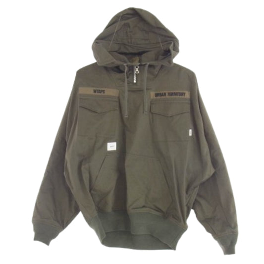 WTAPS ダブルタップス 20AW 202WVDT-JKM05 SMOCK JACKET コットン ハーフジップ スモックジャケット カーキ系 X 01【新古品】【未使用】【中古】