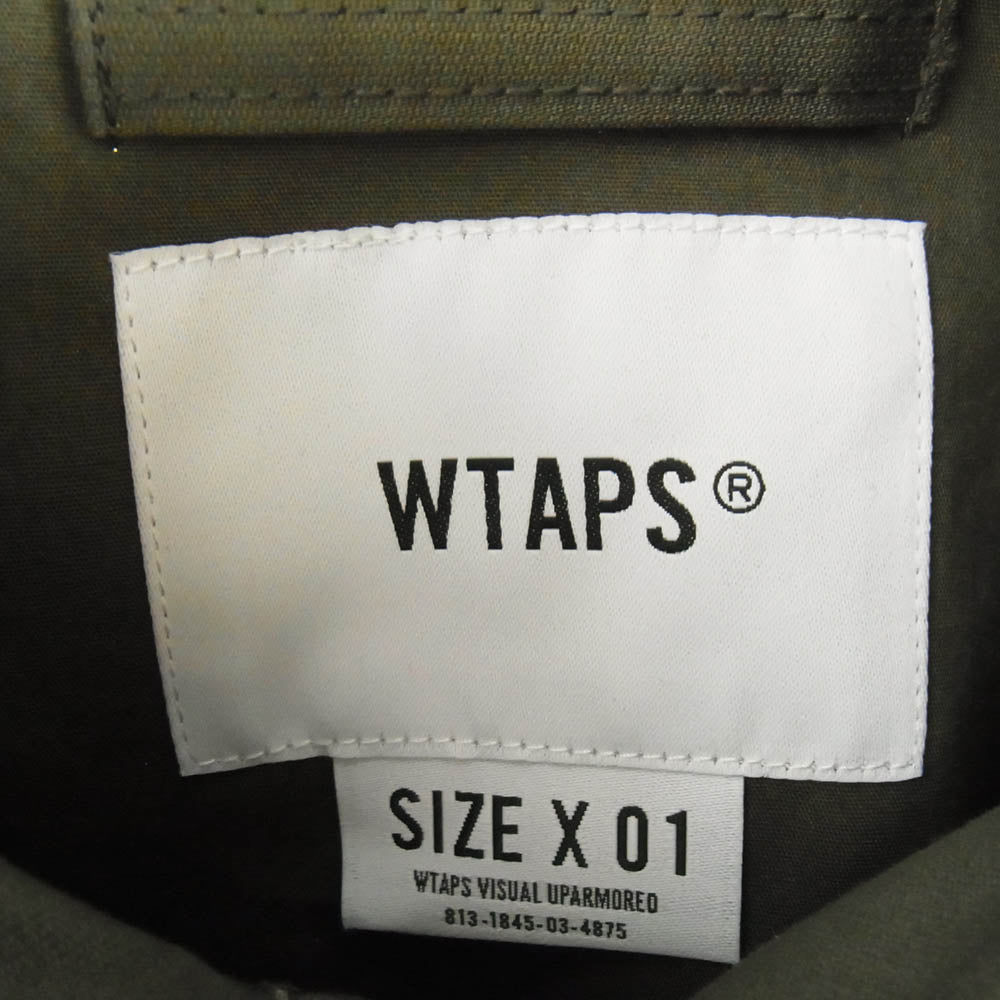 WTAPS ダブルタップス 20AW 202WVDT-JKM05 SMOCK JACKET コットン ハーフジップ スモックジャケット カーキ系 X 01【新古品】【未使用】【中古】