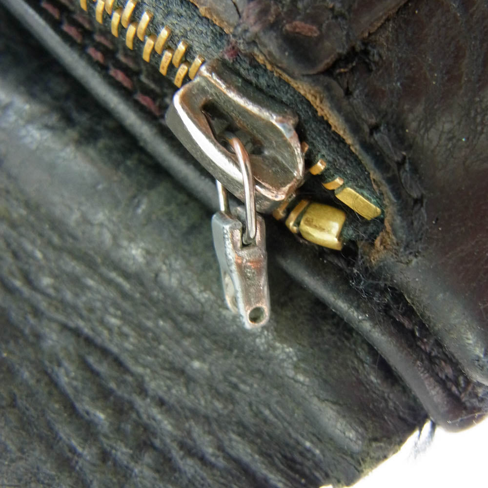 CHROME HEARTS クロムハーツ（原本無） 2ZIP 2ジップ クロスボールボタン レザーウォレット 財布 ブラック系【中古】