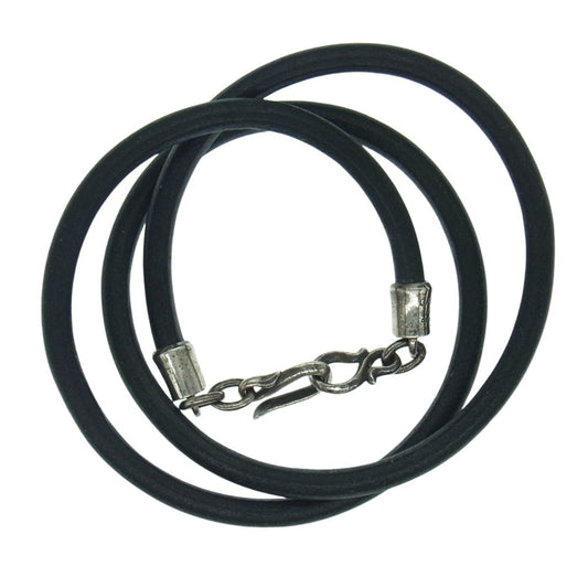 GARNI ガルニ シルバー925フック 3連 レザー ブレスレット ブラック系 シルバー系【中古】