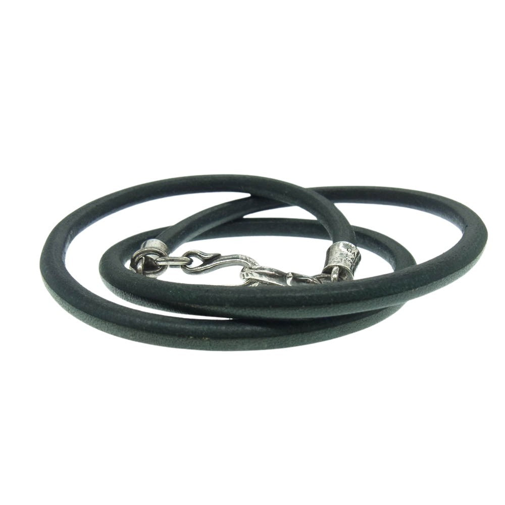 GARNI ガルニ シルバー925フック 3連 レザー ブレスレット ブラック系 シルバー系【中古】