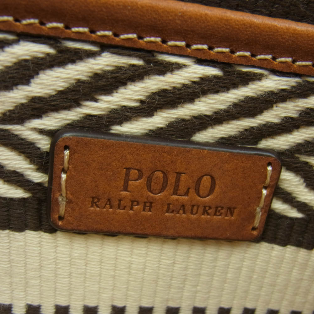 POLO RALPH LAUREN ポロ・ラルフローレン Big Pony ミディアム トート バッグ ブラウン系【中古】