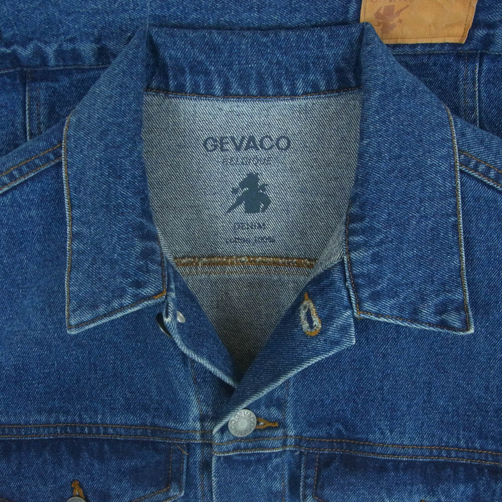 ゲバコ 5054M 12.5oz ウォッシュ加工 デニム ジャケット コットン 中国製 インディゴブルー系 42【中古】