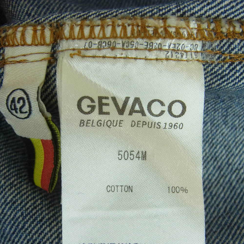 ゲバコ 5054M 12.5oz ウォッシュ加工 デニム ジャケット コットン 中国製 インディゴブルー系 42【中古】