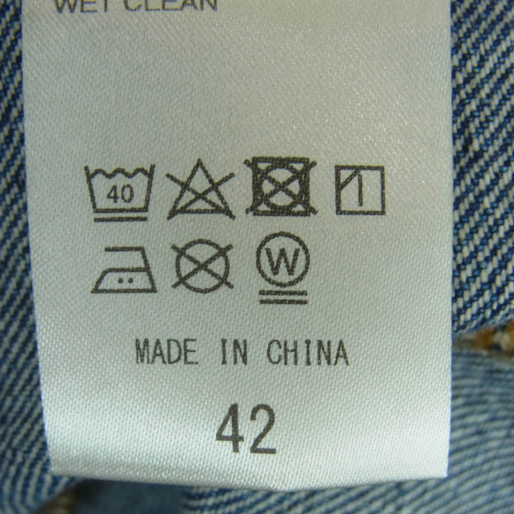 ゲバコ 5054M 12.5oz ウォッシュ加工 デニム ジャケット コットン 中国製 インディゴブルー系 42【中古】