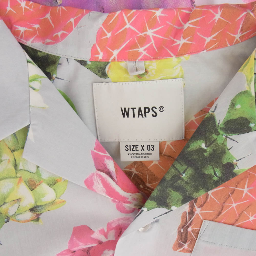 WTAPS ダブルタップス 241TQDT-SHM08 S/S WTAPS TXT Broadcloth Textile オープンカラー 半袖 シャツ マルチカラー系 うすいブルーのようなグレー 03【中古】