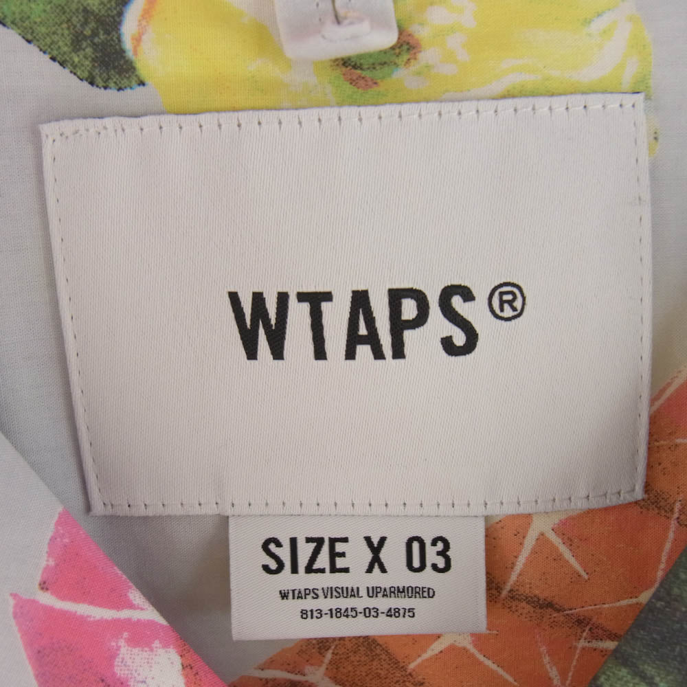 WTAPS ダブルタップス 241TQDT-SHM08 S/S WTAPS TXT Broadcloth Textile オープンカラー 半袖 シャツ マルチカラー系 うすいブルーのようなグレー 03【中古】