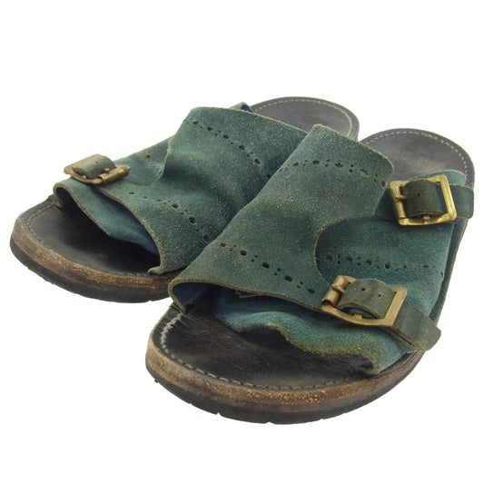 LOST CONTROL ロストコントロール LEATHER SANDAL メダリオン スエード サンダル グリーン系 9【中古】