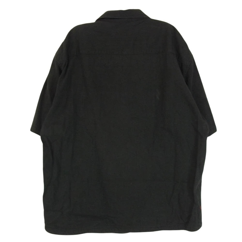 GERUGA ゲルガ GR-S-121 CURVE POCKET SHIRTS LINEN COTTON オープンカラー 半袖 シャツ ブラック系 5【中古】