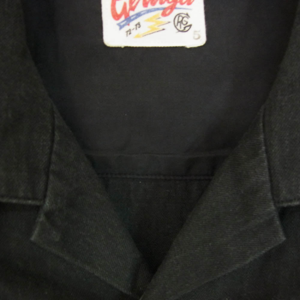 GERUGA ゲルガ GR-S-121 CURVE POCKET SHIRTS LINEN COTTON オープンカラー 半袖 シャツ ブラック系 5【中古】