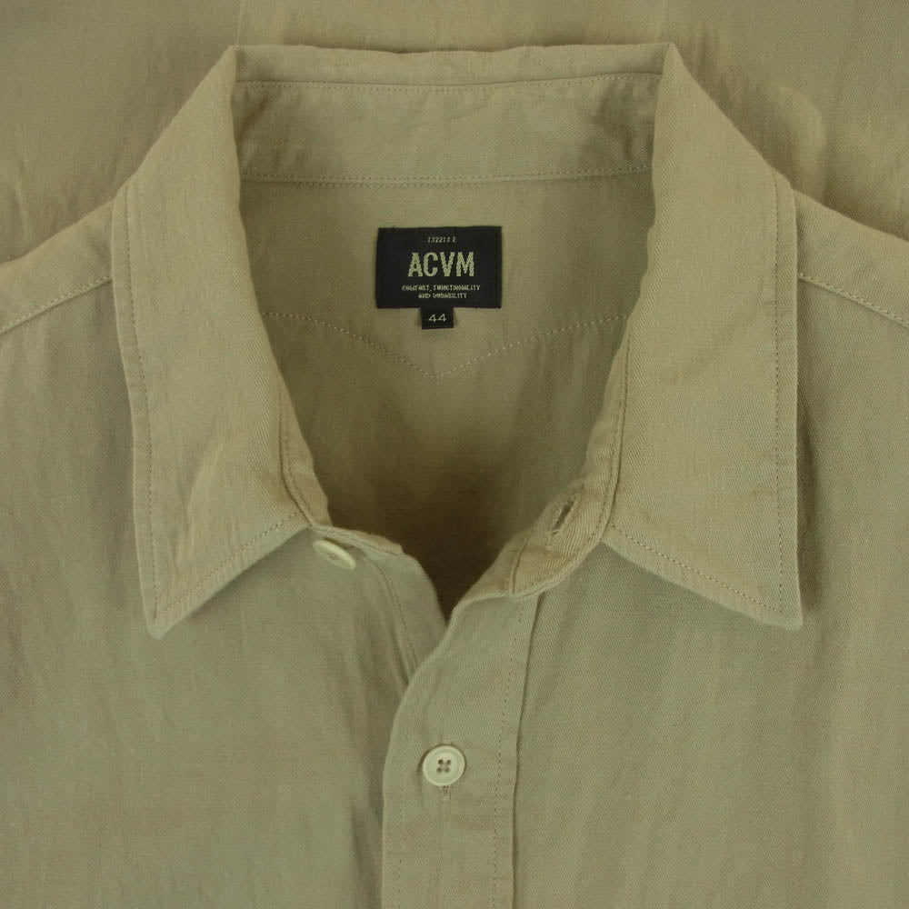 ADDICT CLOTHES アディクトクローズ ACVM  COTTON HEMP ARMY PULLOVER SHIRT プルオーバー 長袖 シャツ ベージュ系 44【中古】