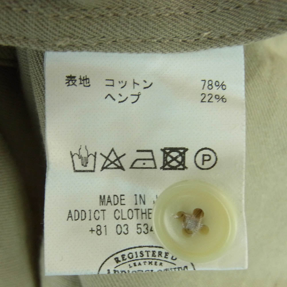 ADDICT CLOTHES アディクトクローズ ACVM  COTTON HEMP ARMY PULLOVER SHIRT プルオーバー 長袖 シャツ ベージュ系 44【中古】