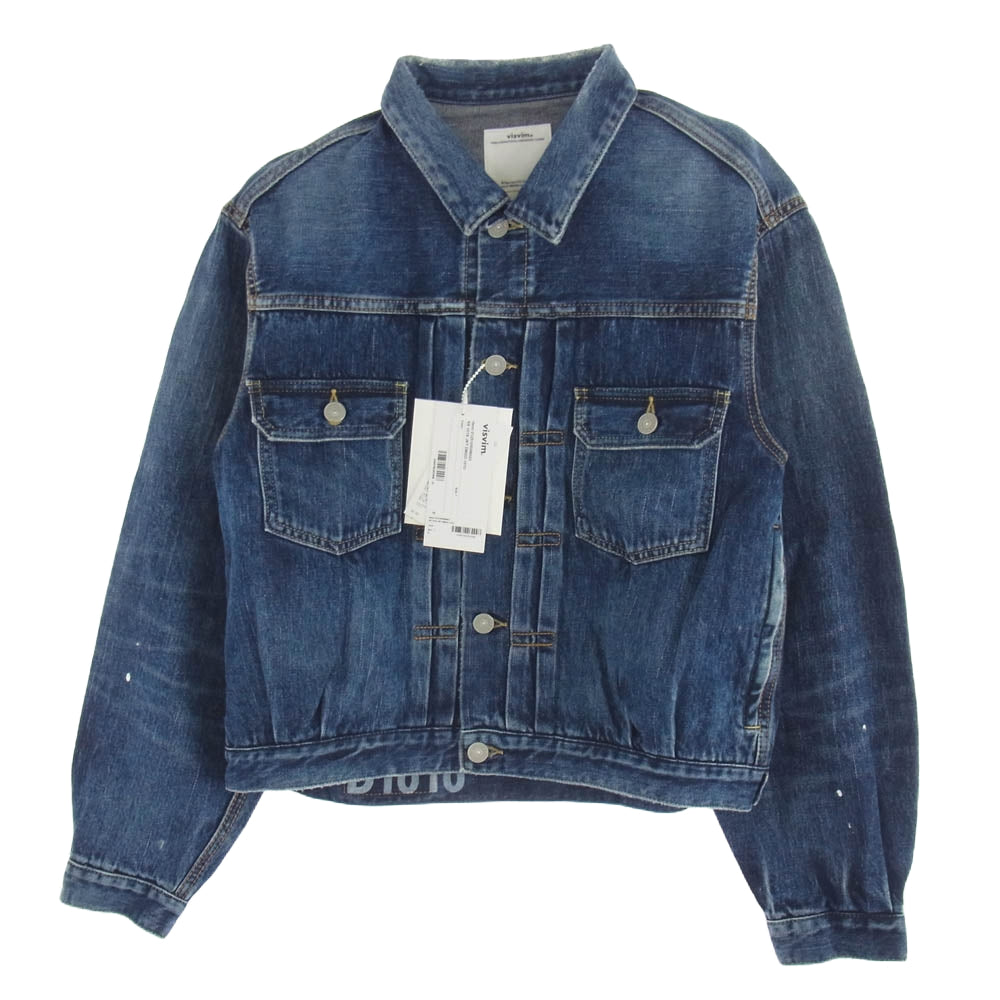 VISVIM ビズビム 25ss '0125105006003 SS 101X JKT DMGD-1010 ダメージ加工 デニム ジャケット インディゴブルー系 1【極上美品】【中古】