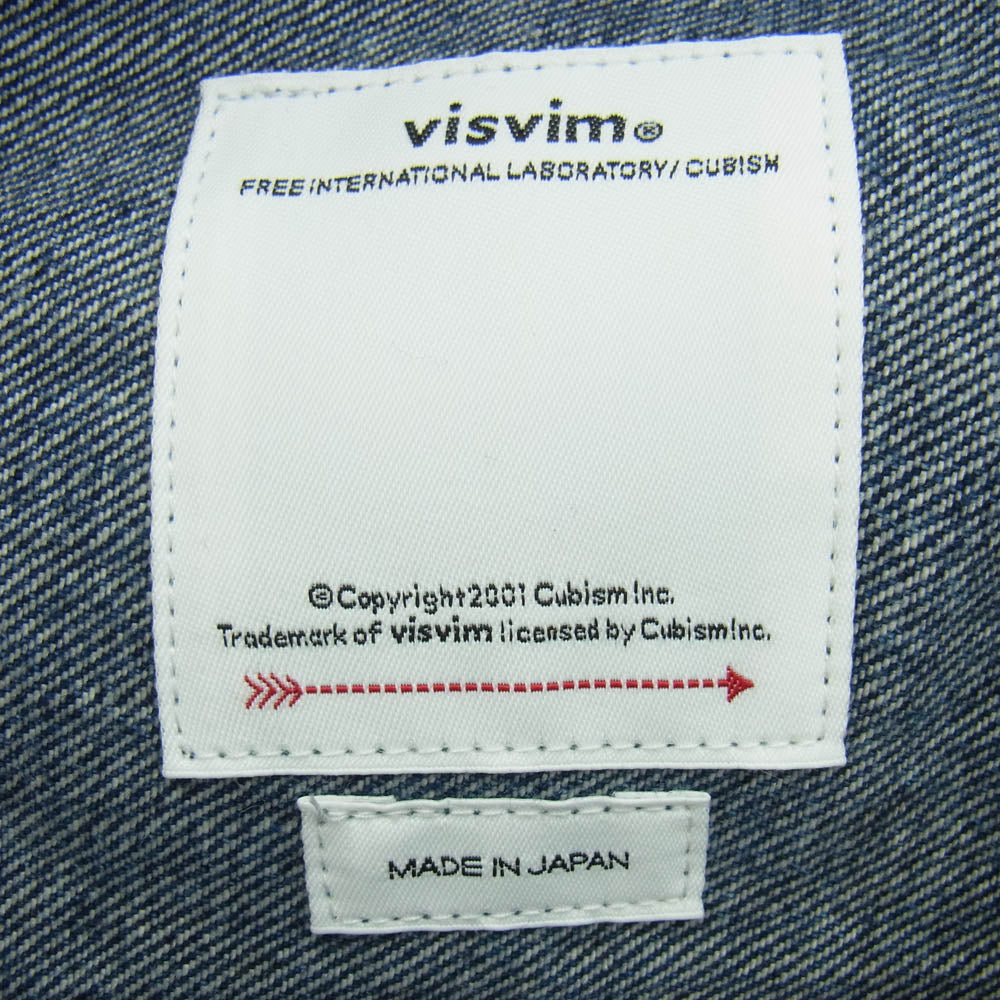 VISVIM ビズビム 25ss '0125105006003 SS 101X JKT DMGD-1010 ダメージ加工 デニム ジャケット インディゴブルー系 1【極上美品】【中古】