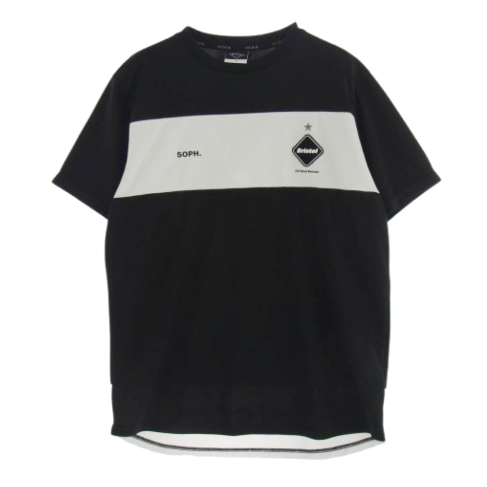 F.C.R.B. エフシーアールビー 21SS FCRB-210014 PRE MATCH TOP ロゴ プリント 半袖 Tシャツ ゲームシャツ ブラック系 ホワイト系 M【中古】