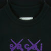 Sacai サカイ 21SS 21-0288S KAWS カウズ Flock Print T-Shirt フロック ロゴ プリント 半袖 Tシャツ ブラック系 2【中古】