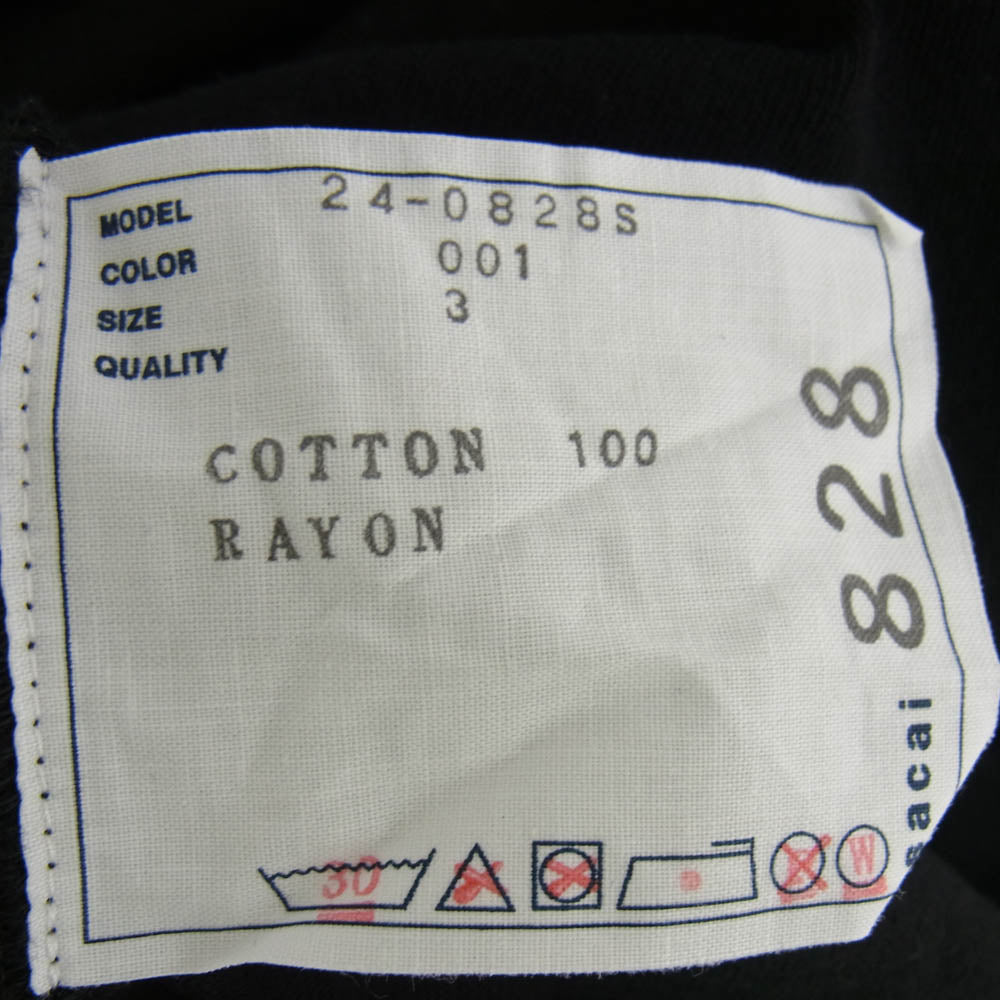 Sacai サカイ 24-0828S Gonz GONZ AND T-Shirt ゴンズ プリント 半袖 Tシャツ ブラック系 3【中古】