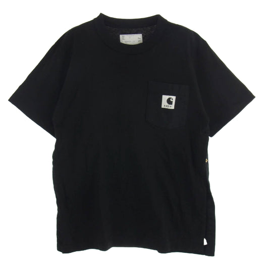 Sacai サカイ 23AW 23-0557S Carhartt WIP T-shirt カーハート ロゴ ポケット 半袖 Tシャツ ブラック系 3【中古】