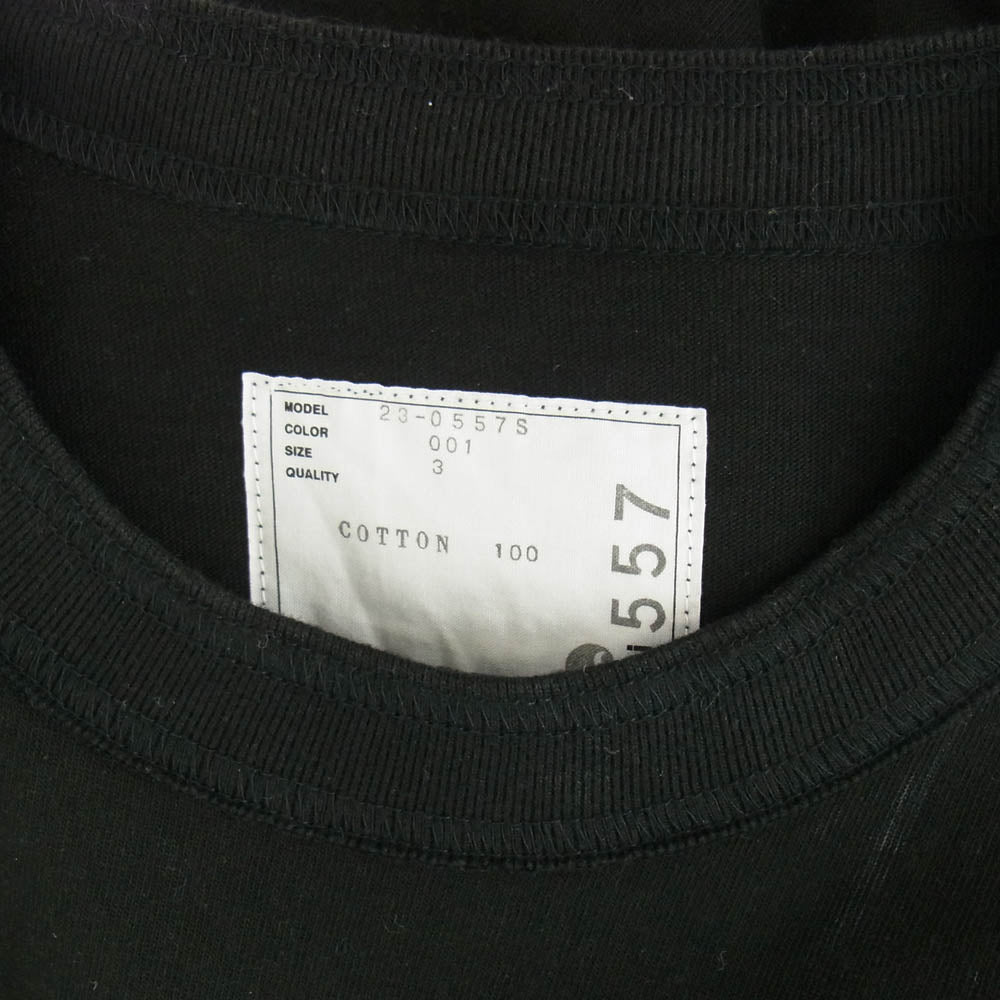 Sacai サカイ 23AW 23-0557S Carhartt WIP T-shirt カーハート ロゴ ポケット 半袖 Tシャツ ブラック系 3【中古】