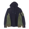 Sacai サカイ 22AW SCM-044 Sponge Sweat Ma-1 Pull Over Hoodie ドッキング スポンジスウェット フーディ ハイブリッド パーカー カーキ系 ネイビー系 2【中古】