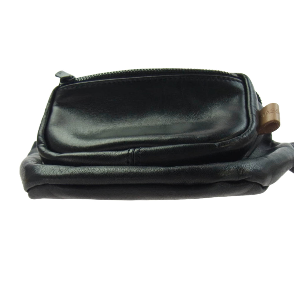 マスタード WALLET BAG HORSEHIDE ホースハイド ウォレットバック ボディバッグ ブラック系【中古】