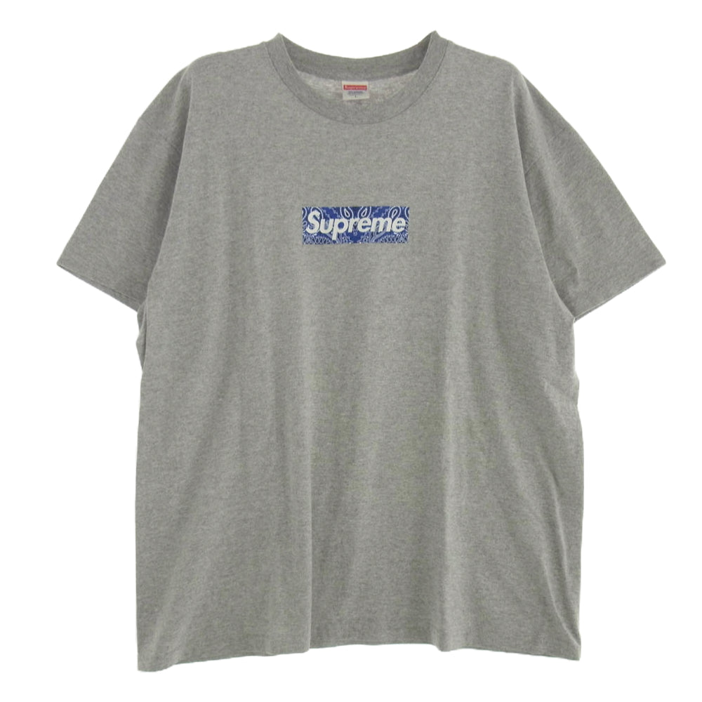 Supreme シュプリーム 19AW supreme bandana box logo tee バンダナ ボックスロゴ Tシャツ グレー系 L【中古】