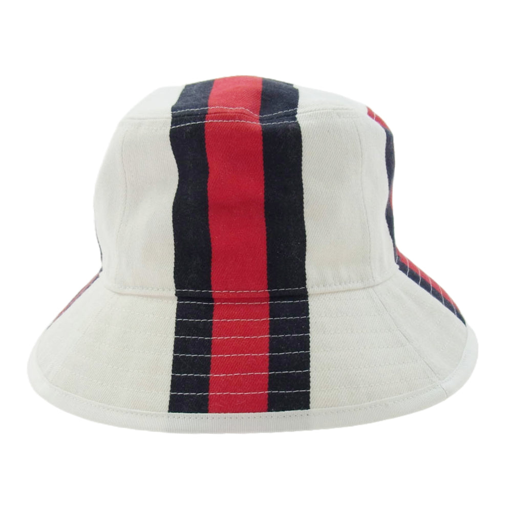 GUCCI グッチ 788561 ストライプ バケット ハット ホワイト系 M【中古】