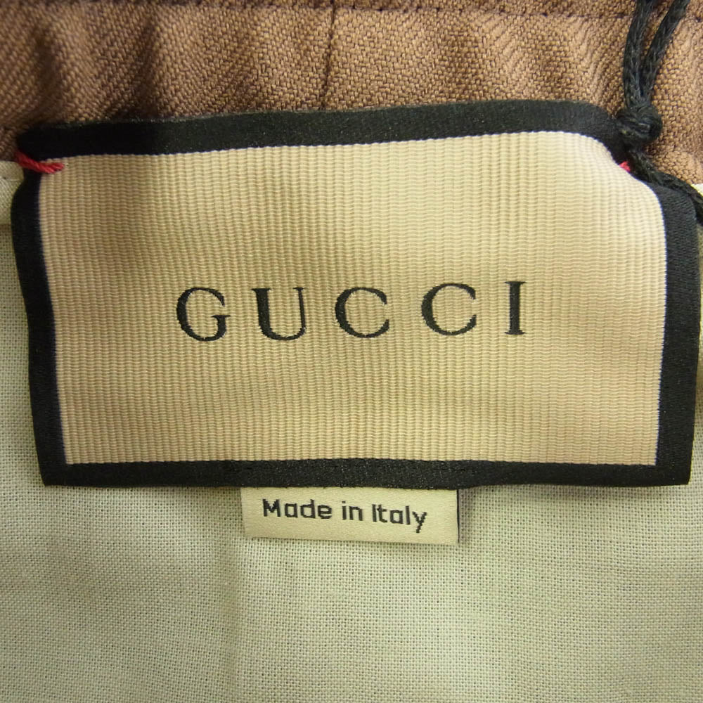GUCCI グッチ 742766 インターロッキングG Cotton trousers トラウザー パンツ サイズ50 ライトブラウン系 50【新古品】【未使用】【中古】