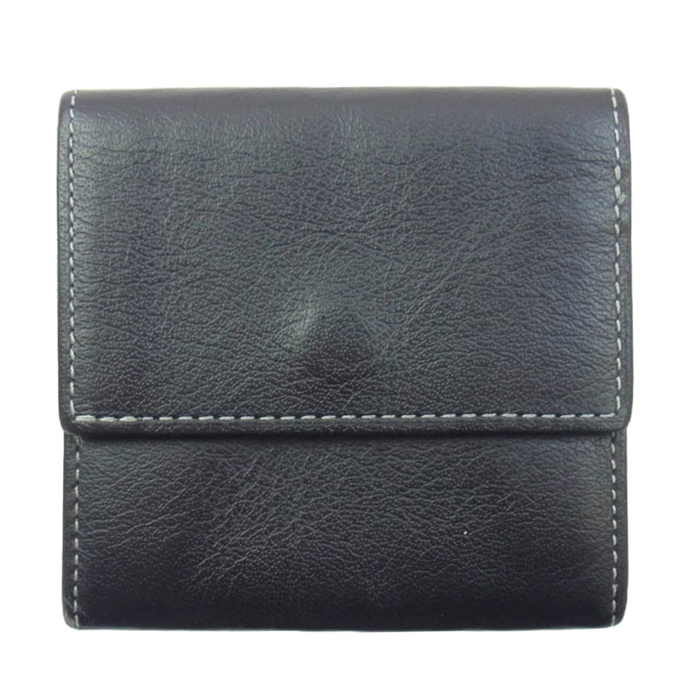 カミーユフォルネ レザー コンパクトウォレット 財布 ブラック系【中古】