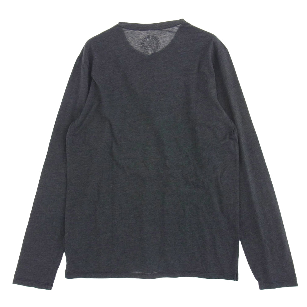 CHROME HEARTS クロムハーツ（原本無） BS FLARE BUTTON HENLY LS BSフレアボタン ホースシューダガー ヘンリーネック カットソー  長袖 Tシャツ グレー ダークグレー系 M【中古】