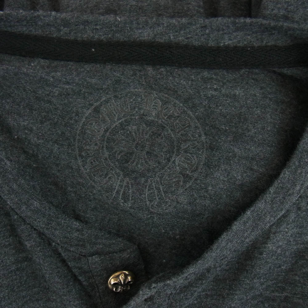 CHROME HEARTS クロムハーツ（原本無） BS FLARE BUTTON HENLY LS BSフレアボタン ホースシューダガー ヘンリーネック カットソー  長袖 Tシャツ グレー ダークグレー系 M【中古】