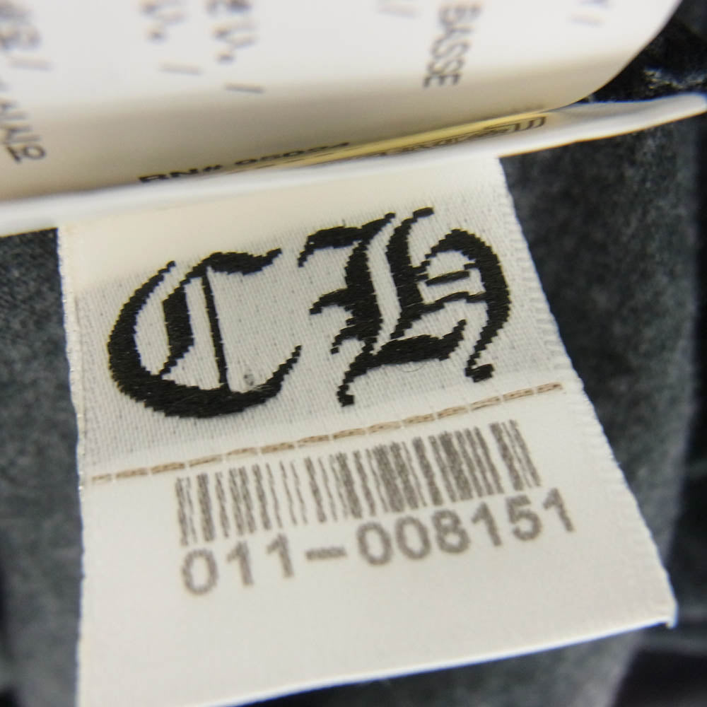 CHROME HEARTS クロムハーツ（原本無） BS FLARE BUTTON HENLY LS BSフレアボタン ホースシューダガー ヘンリーネック カットソー  長袖 Tシャツ グレー ダークグレー系 M【中古】