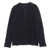 CHROME HEARTS クロムハーツ（原本有） 国内正規品 BS FLARE BUTTON THERMAL HENLY LS BSフレアボタン 袖クロスパッチ ハニカムサーマル ヘンリーネック カットソー  長袖 Tシャツ ブラック ブラック系【中古】