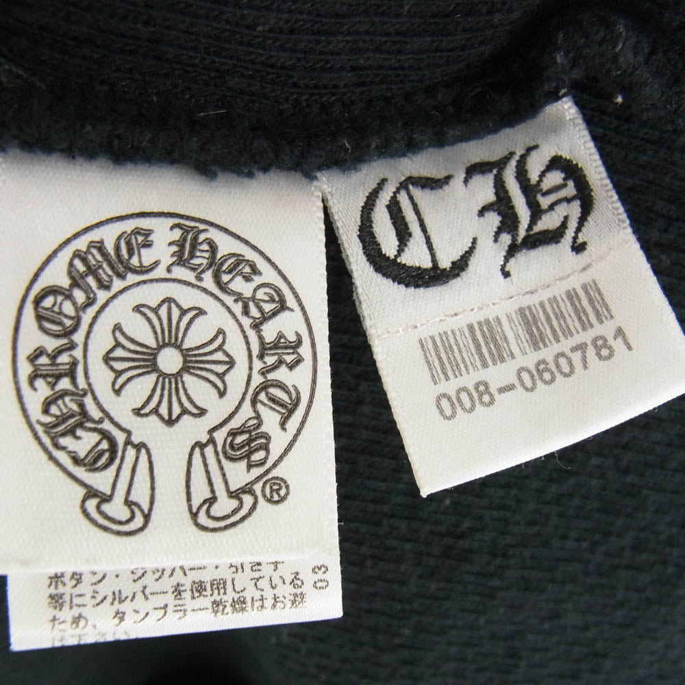 CHROME HEARTS クロムハーツ（原本有） 国内正規品 BS FLARE BUTTON THERMAL HENLY LS BSフレアボタン 袖クロスパッチ ハニカムサーマル ヘンリーネック カットソー  長袖 Tシャツ ブラック ブラック系【中古】