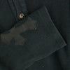 CHROME HEARTS クロムハーツ（原本有） 国内正規品 BS FLARE BUTTON THERMAL HENLY LS BSフレアボタン 袖クロスパッチ ハニカムサーマル ヘンリーネック カットソー  長袖 Tシャツ ブラック ブラック系【中古】