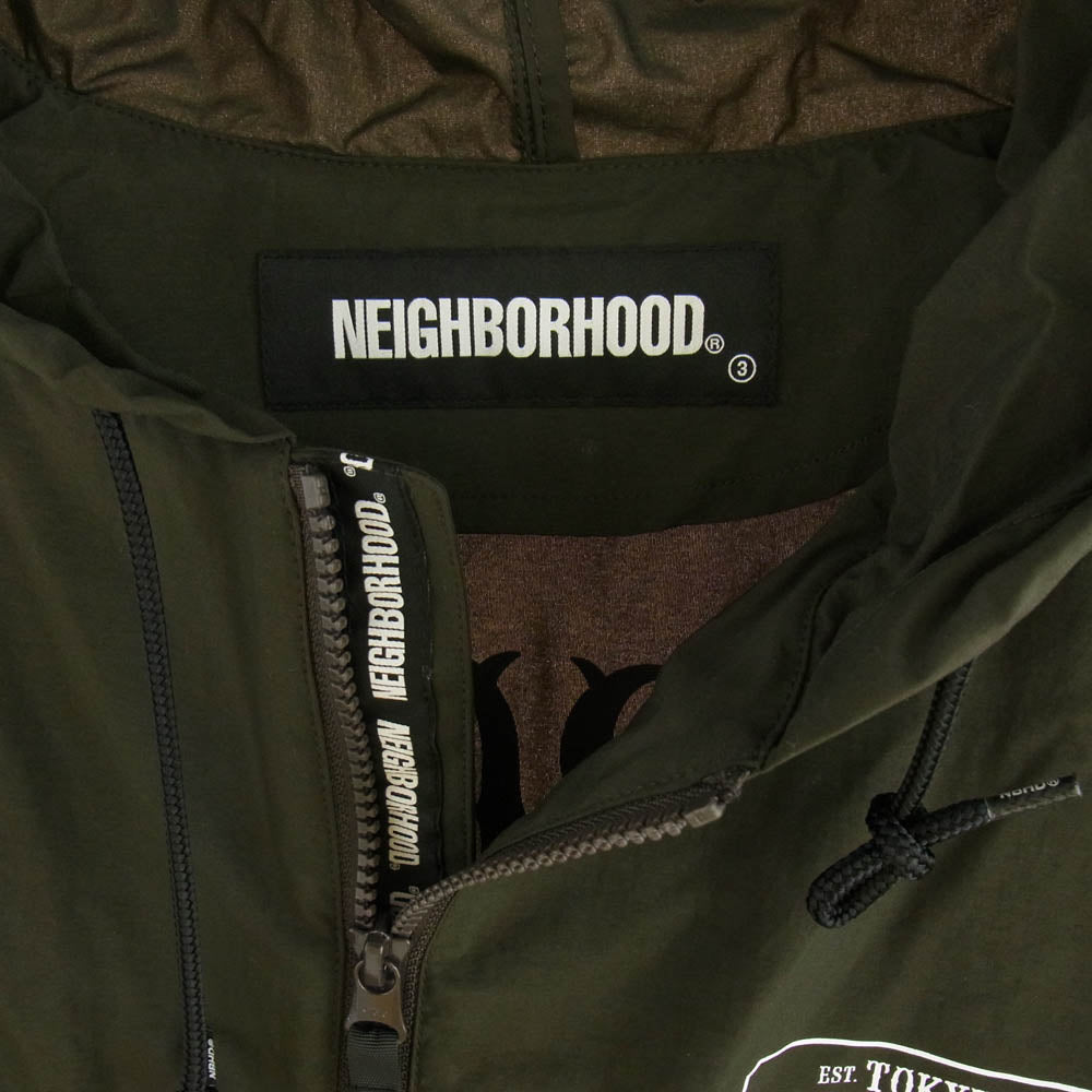 NEIGHBORHOOD ネイバーフッド 20AW 202TSNH-JKM04 ANORAK N-JKT バック ロゴプリント ナイロン アノラック ジャケット ダークブラウン系 M【新古品】【未使用】【中古】