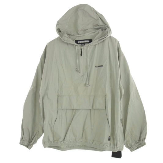 NEIGHBORHOOD ネイバーフッド 22AW 222TSNH-JKM02 ANORAK JKT バック ロゴプリント ナイロン アノラック ジャケット ライトグレー系 M【新古品】【未使用】【中古】