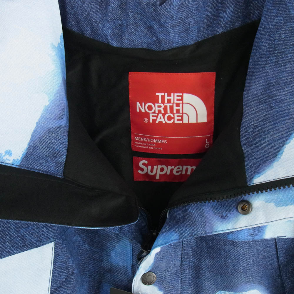 Supreme シュプリーム 21AW NP52100I The North Face Bleached Denim Print Mountain Jacket ザノースフェイス ブリーチド デニム プリント マウンテン ジャケット インディゴブルー系 L【新古品】【未使用】【中古】