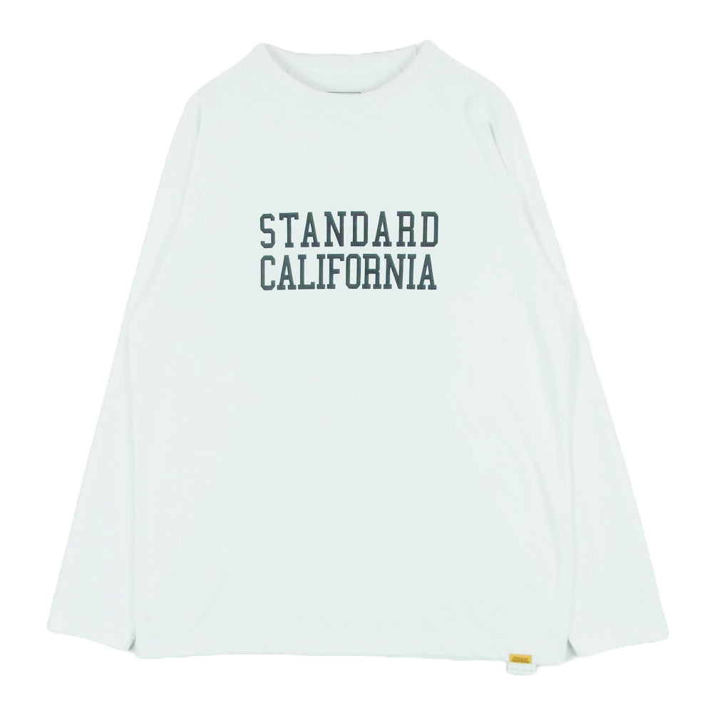 STANDARD CALIFORNIA スタンダードカリフォルニア ロゴ プリント ラグランスリーブ 長袖 カットソー ホワイト系 L【中古】