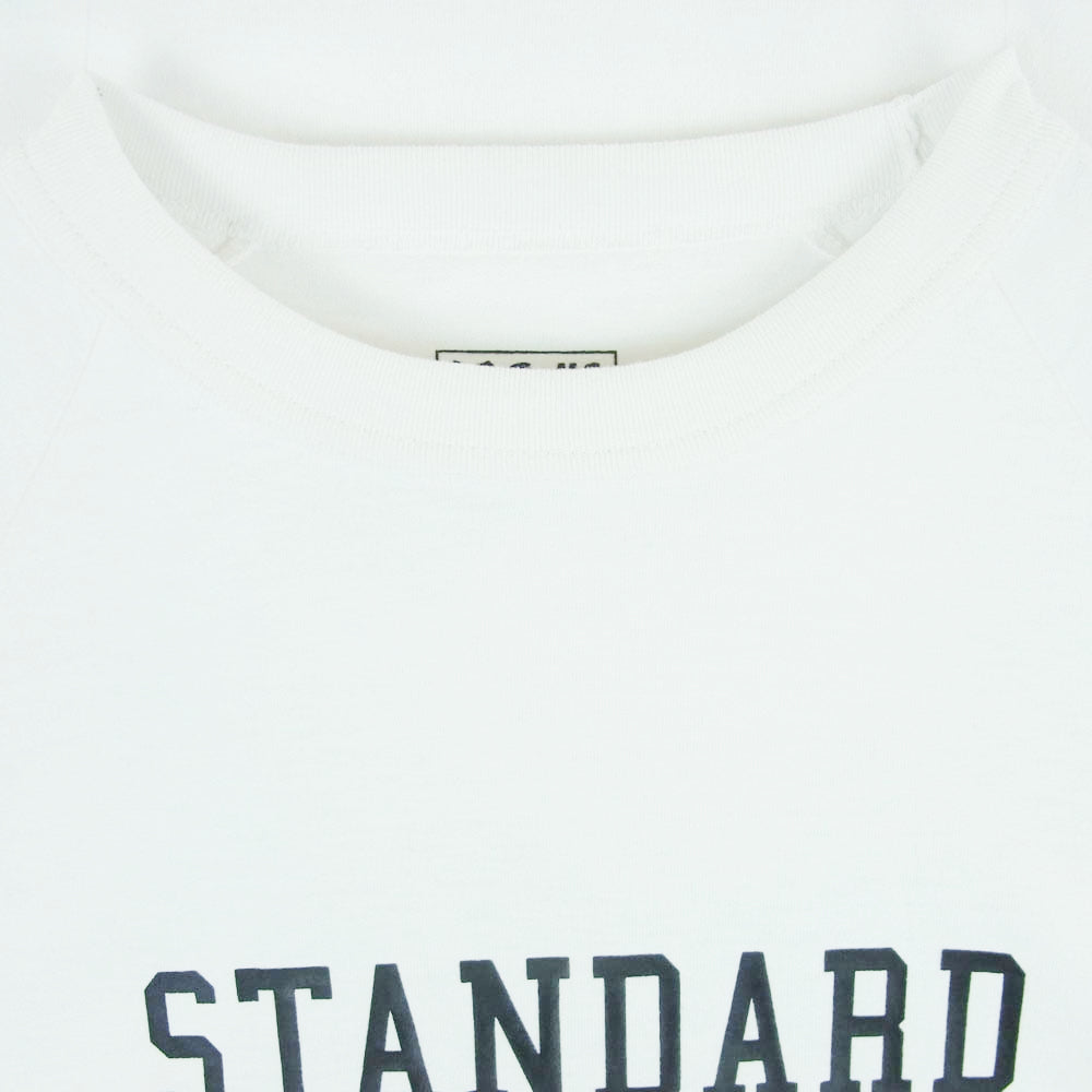 STANDARD CALIFORNIA スタンダードカリフォルニア ロゴ プリント ラグランスリーブ 長袖 カットソー ホワイト系 L【中古】