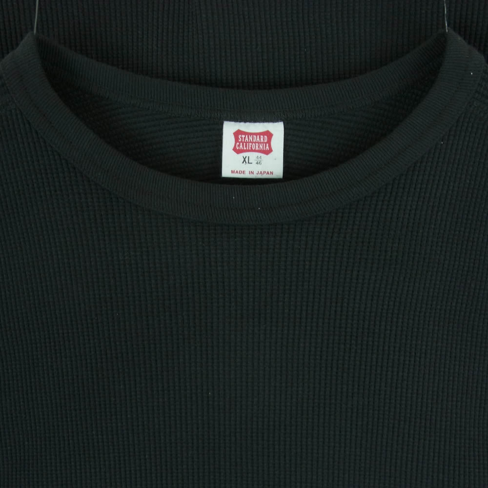 STANDARD CALIFORNIA スタンダードカリフォルニア SD WAFFLE THERMAL LS ワッフル サーマル ロングスリーブ Tシャツ 長袖 ブラック系 XL【中古】