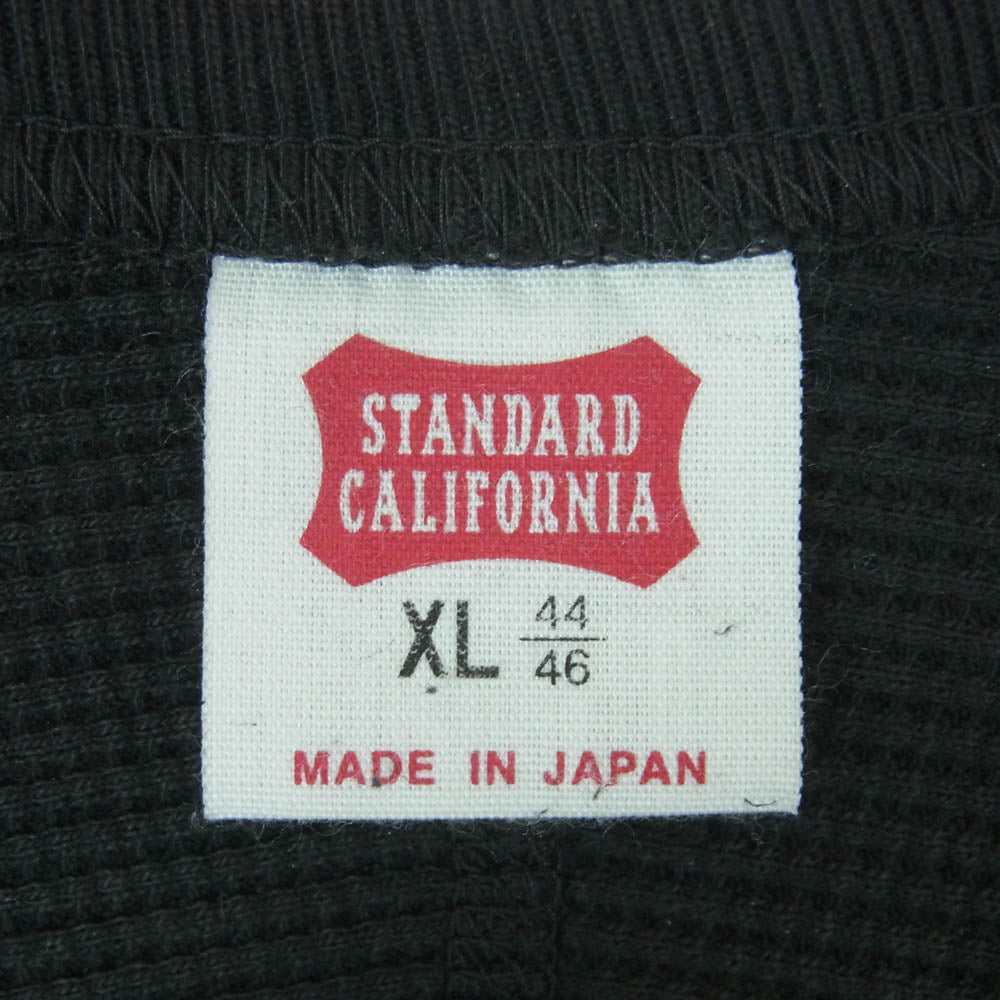 STANDARD CALIFORNIA スタンダードカリフォルニア SD WAFFLE THERMAL LS ワッフル サーマル ロングスリーブ Tシャツ 長袖 ブラック系 XL【中古】