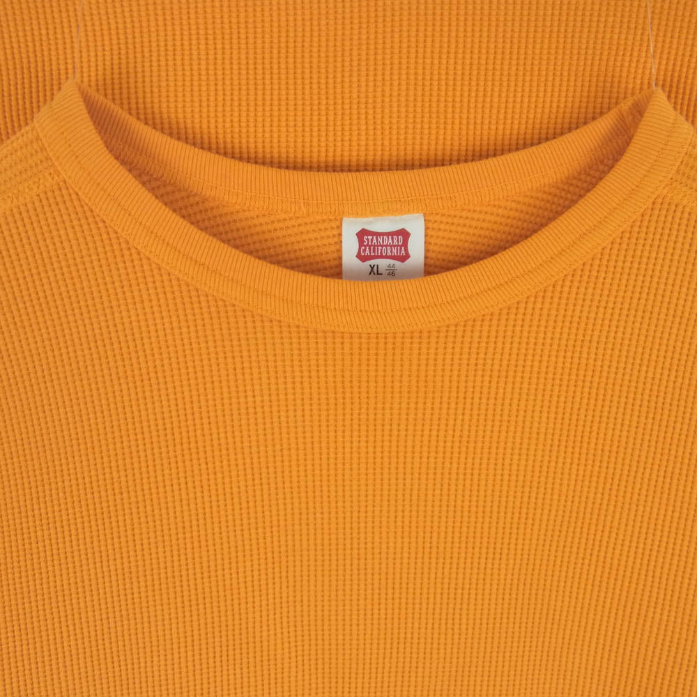 STANDARD CALIFORNIA スタンダードカリフォルニア SD WAFFLE THERMAL LS ワッフル サーマル ロングスリーブ Tシャツ 長袖 オレンジ系 XL【中古】