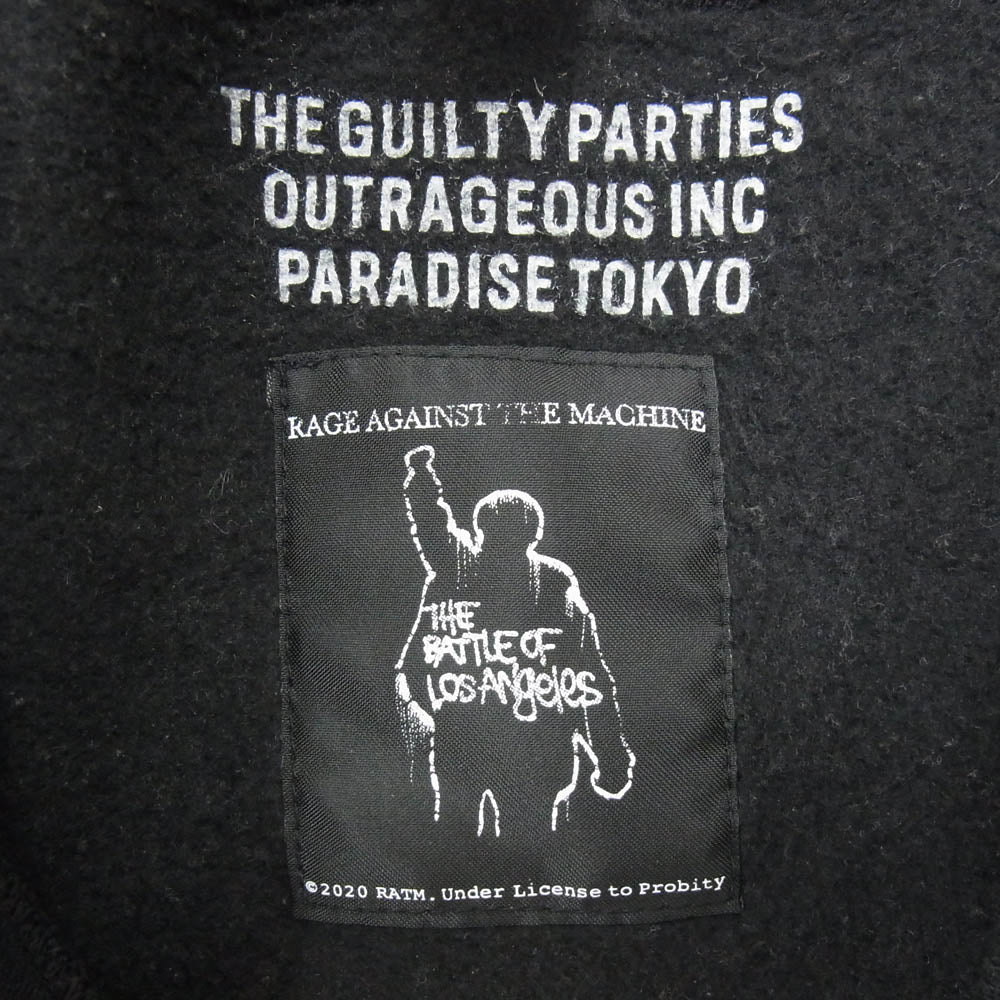 WACKO MARIA ワコマリア 20SS RAGE AGAINST THE MACHINE レイジ・アゲインスト・ザ・マシーン プリント スウェット ブラック系 XL【中古】