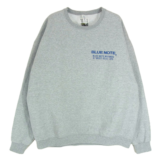 WACKO MARIA ワコマリア 23AW BLUE NOTE CREW NECK SWEAT SHIRT ブルーノート プリント スウェット グレー系 XL【中古】
