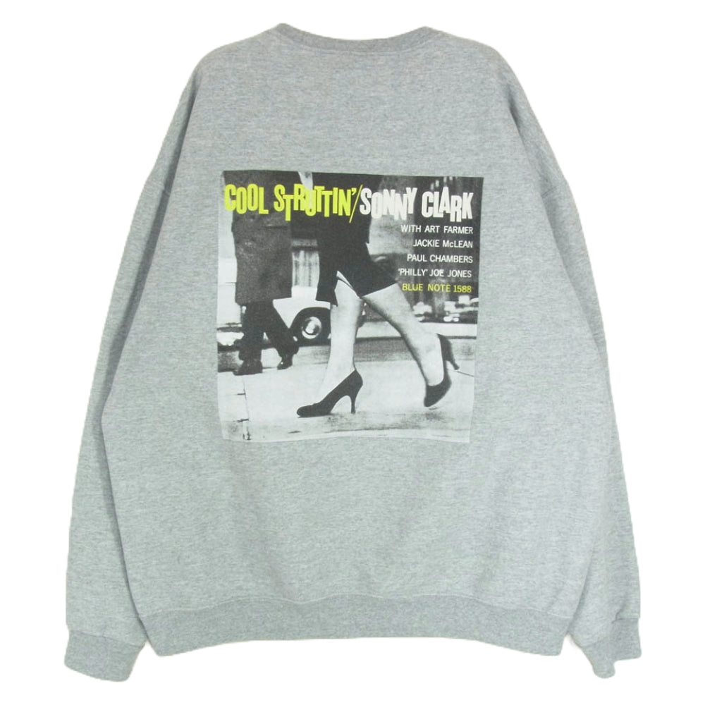 WACKO MARIA ワコマリア 23AW BLUE NOTE CREW NECK SWEAT SHIRT ブルーノート プリント スウェット グレー系 XL【中古】